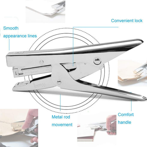ONDY Plier Stapler Heavy Duty Office Stapler Hand Held 20-Sheet Stapler Papers Stapling Machine with 1000 Staples and Staple Remover Tool, Silver...