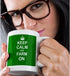 3dRose Keep Calm and Farm On Mug, 11 oz, Black/White...