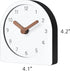 Wooden Silent Non-Ticking Battery Operated Decorative Small Mini Analog Modern Shelf Desk Table Mantel White Clock for Home, Office, Living Room, ...