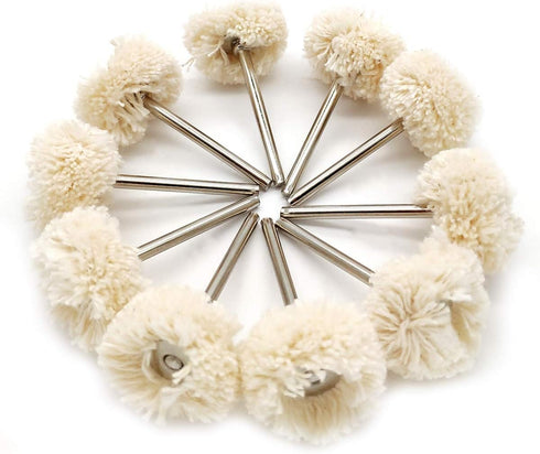 NGe 1/8inch Shank Mounted Cotton Polishing Buff Wheel for Rotary Tools Jewelry Watch Light Polish Pack of 10...