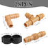 28 Pieces Drip Irrigation Fittings Kit for 1/2 Inch Tubing, 7 Couplings, 7 Tees, 7 Elbows, 7 End Cap Plugs, Barbed Connectors for Rain Bird, Compa...
