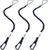 3 Pack Retractable Tool Lanyard, Safety Fall Protection Tools Leash with Aluminum Screw Lock Carabiner Clip and Adjustable Loop End, Tough Scaffol...