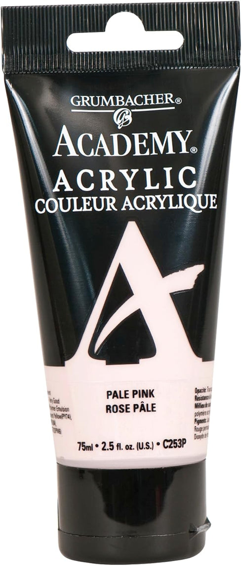 GRUMBACHER Academy Acrylic Paint, 75ml/2.5 Ounce Plastic Tube, Pale Pink (C253P)...