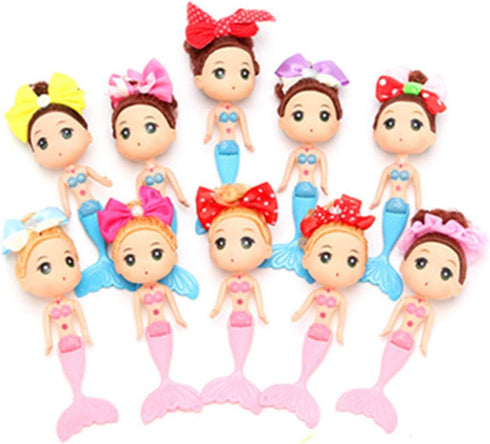10 Pcs Mermaid Figurines, Mermaid Doll Cake Toppers, Mermaid Figure Collection Playset, Ocean Princess Toy, Birthday Cake Decoration...