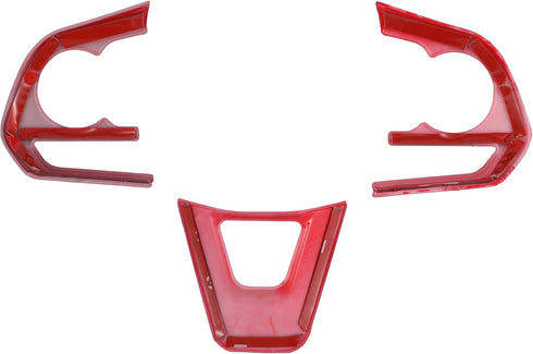 X AUTOHAUX 3 Pcs ABS Plastic Red Interior Steering Wheel Cover Trim for Toyota Corolla 2020-2022 Inner Decoration Auto Accessories...