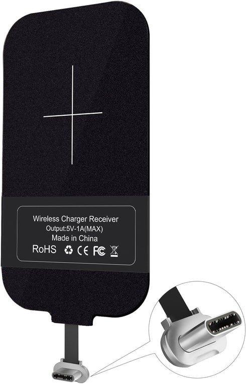 Nillkin Qi Receiver USB C, Thin Wireless Charging Receiver, Type C Wireless Charger Receiver for Galaxy A51/A20E/A20, Pixel 2 and Other Type-C And...