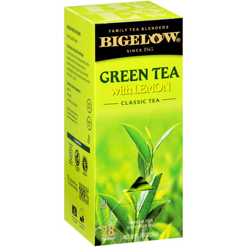 Bigelow Green Tea with Lemon Tea Bags 28-Count Box (Pack of 1) Green Tea Bags with Lemon Peel and Natural Flavors Rich in Antioxidants...
