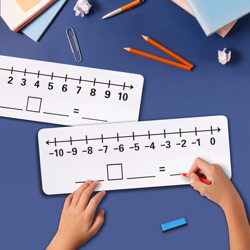 2 Pack -10 to10 Double Sided Dry Erase Number Line Board for Students?Teacher Supplies, Number Line for Classroom and Desk, Math Manipulatives for...