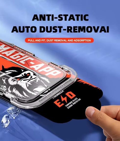 Magic-APP IPhone 15 pro Max Screen Protector,9H Hardness, HD Clear Tempered Glass, Auto Dust-Elimination, Bubble Free, Full Coverage, Easy Install...