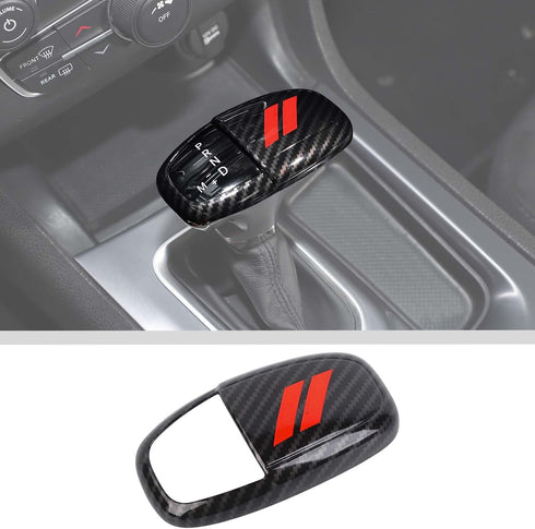 JWWY Gear Shift Shifter Knobs Cover Trim for 2015-2024+ Dodge Challenger Charger 2018-2023 Durango Interior Accessories Red Carbon Fiber......