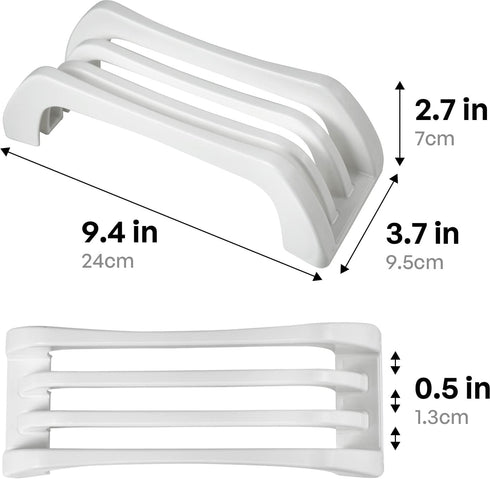 carrotez Plastic Cutting Board Holder, 3-Compartment Storage Organizer, 0.6 Inch Slots, White...