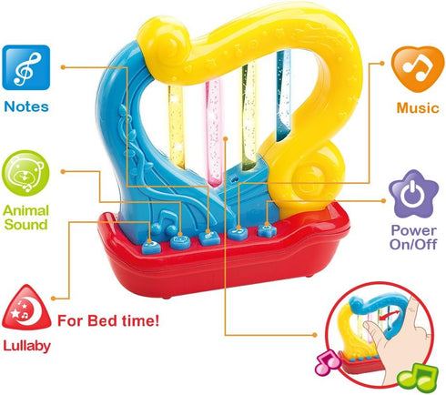 WEofferwhatYOUwant Set of 3 Trumpet, Drum and Harp Music Toys with Batteries | Musical Instruments for Baby Learning and Entertainments...