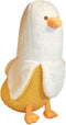 PEACH CAT Banana Duck Plush Toy Cute Plushie Hugging Plush Pillow Duck Stuffed Animal for Girls and Boys White 19.7"...