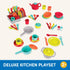 Battat – Toy Kitchen Set – 71Pc Pretend Cooking Accessories – 4 Table Settings & Cutlery – Dishwasher Safe & Worry-Free – 2 Years + – Deluxe Kitch...