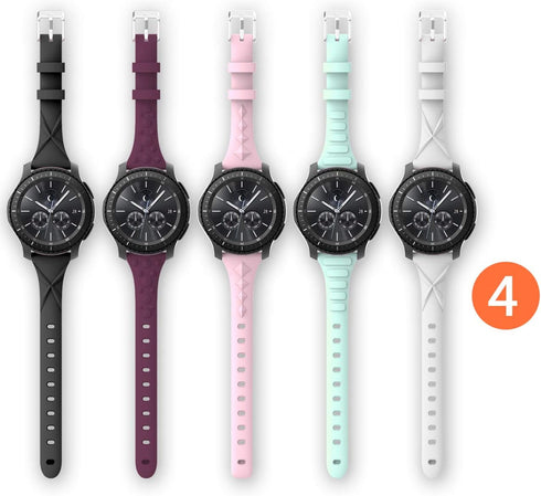 HALLEAST Compatible with Gear S3 Bands, Women Watch Bands Extremely Narrow Rubber Strap for Gear s3 Frontier/s3 Classic, Galaxy Watch 46mm, Galaxy...
