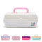 Caboodles Pretty in Petite Makeup Box, Two-Tone White on White, Hard Plastic Organizer Box, 2 Swivel Trays, Fashion Mirror, Secure Latch for Safe ...