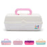 Caboodles Pretty in Petite Makeup Box, Two-Tone White on White, Hard Plastic Organizer Box, 2 Swivel Trays, Fashion Mirror, Secure Latch for Safe ...