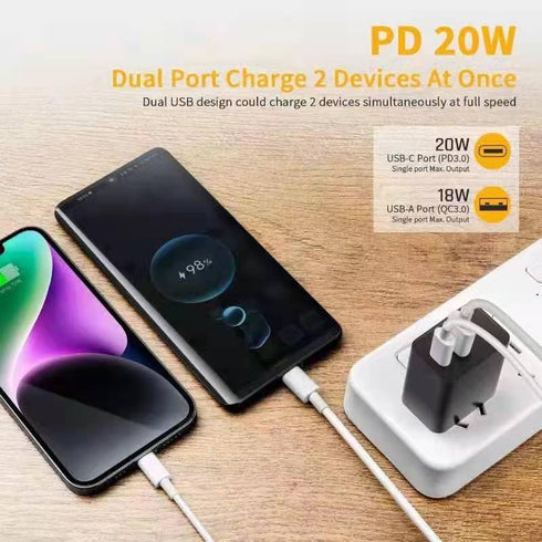 USB C Charger Block,Watch Se Charger, 2023 Upgrade Dual Port Fast Charging Block Cube Box Brick Plug Adapter Quick Charger Plug Cube,Black...