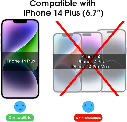 amFilm (2+2 PACK OneTouch Compatible with iPhone 14 Plus 6.7 Tempered Glass Screen Protector and Camera Lens Protector, Edge to Edge Full Coverage...