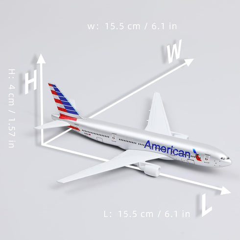 Boeing 777 AA Airlines 1/400 Diecast Metal Airplane Model with Stand Airlines Model Plane Alloy Display Collectible Model Kit for Aviation Enthusi...
