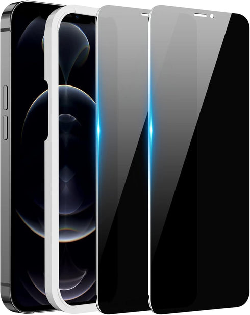 2 Pack Privacy Screen iPhone 12 Pro Max Tempered Glass Privacy Screen Protector for iPhone 12 Pro Max, Anti-Spy, Shatterproof, Full Edge Coverage,...
