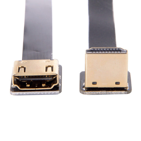 JSER CYFPV Down Angled 90 Degree HDMI Male to Female FPC Flat Cable for HDTV Multicopter Aerial Photography (0.2m)...
