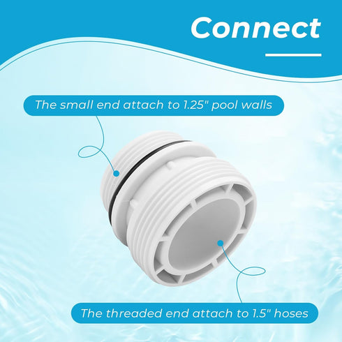 4560 Pool Hose Conversion Kit Compatible with Intex Pool Filter Pump Hose Adapter fit for Intex Pool 40mm to 1 1/2 Inch Conversion Kit - White, 6 ...