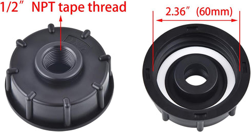 275-330 Gallon IBC Tote Water Tank Adapter, 2" Coarse Thread + Lead-Free Brass Garden Hose Valve Faucet, Garden Hose Connector Replace Valve Parts...