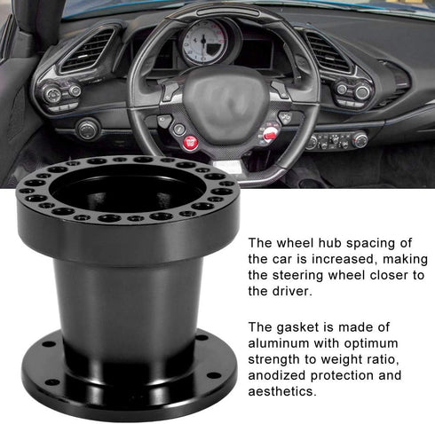 Acouto Steering Wheel Hub Spacer 3inch Car Steering Wheel Extension Spacer Aluminium Steering Wheel Hub Adapter Spacer Kit (Black)...