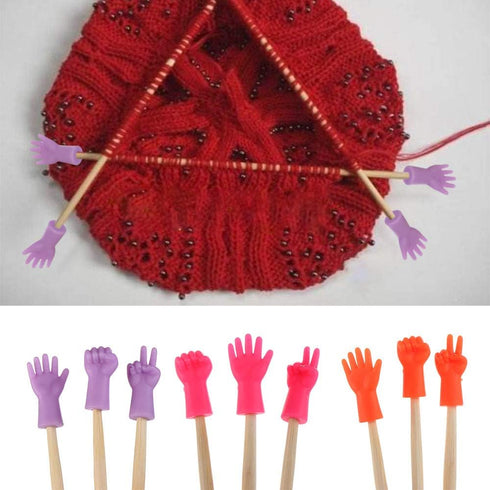 18 Pcs Knitting Needles Point Protectors, Rubber Knit Needle Tip Cover Caps Rock Paper Scissors Needles Point Stoppers for Knitting Crochet...