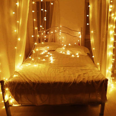 LED Globe String Lights Battery Operated 20FT 50LED Fairy Lights with 8 Lighting Modes, Hanging Lights for Bedroom Dorm Patio Garden Christmas Par...
