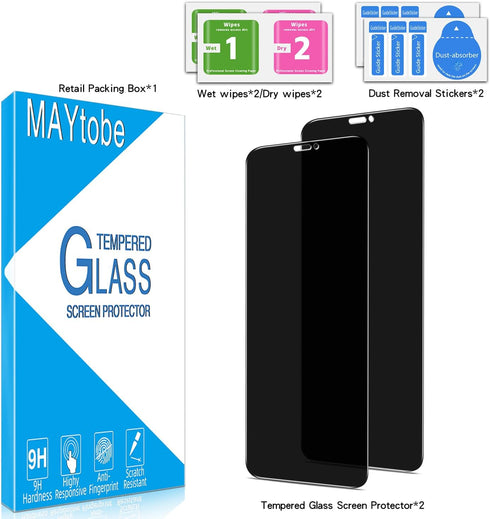 MAYtobe [2 Pack Privacy Screen Protector Designed For iPhone 11 Pro, iPhone XS, iPhone X Tempered Glass, 9H Hardness, Anti Scratch, Bubble Free, E...