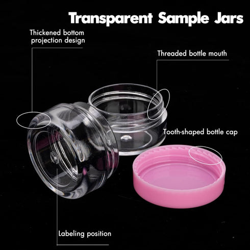 3 Gram Sample Containers with Lids, 100 Count Tiny Sample Jars, Empty Lip Balm Containers, Mini Cosmetic Containers with Lids, Makeup Travel Conta...