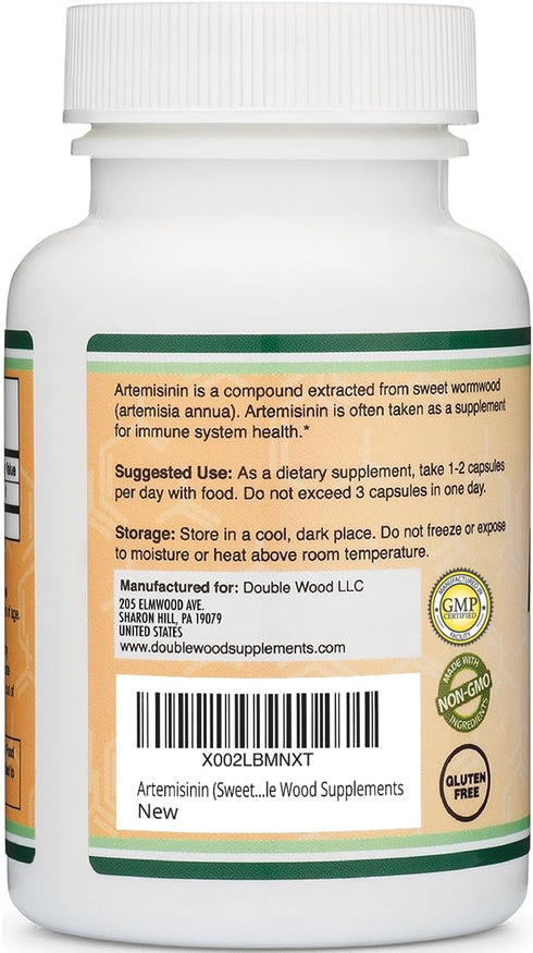 Artemisinin (Sweet Wormwood Cleanse)(Artemisia Annua) 200mg Per Serving, 120 Capsules (Two Month Supply) Vegan Safe, Non-GMO, Gluten Free (Immune ...