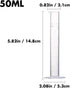 Measuring Cylinder Set, 4 Sizes Graduated Polypropylene Lab Test Tubes in 100 ml, 50 ml, 25 ml, 10 ml for Laboratory, & Science Experiments with 4...