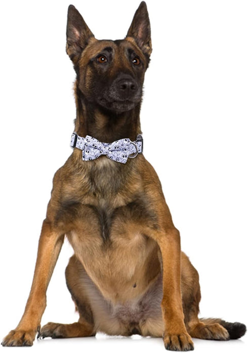 Halloween Dog Collar with Removable Cute Bow Tie Adjustable Pet Collars Medium...
