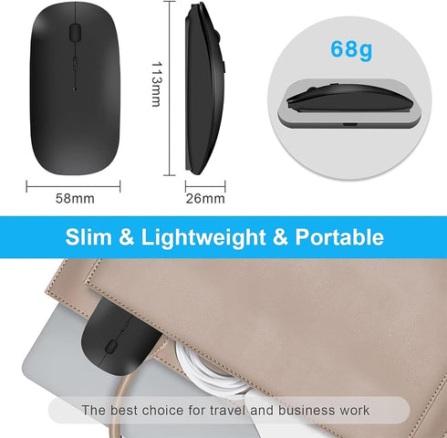 Bluetooth Wireless USB C Mouse Rechargeable for MacBook Pro iMac Mac Air, Wireless Type C Mouse for Apple/Surface Pro/iPad Pro/Mac Pro/Desktop/Off...