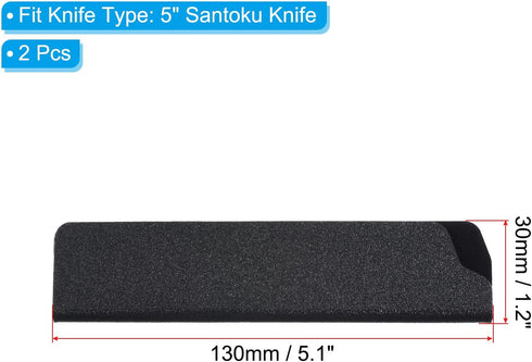 PATIKIL ABS Knife Cover Sleeves for 5" Santoku Knife, 2 Pack Knives Edge Guard Blade Protector Universal Knife Sheath for Home Kitchen, Black...