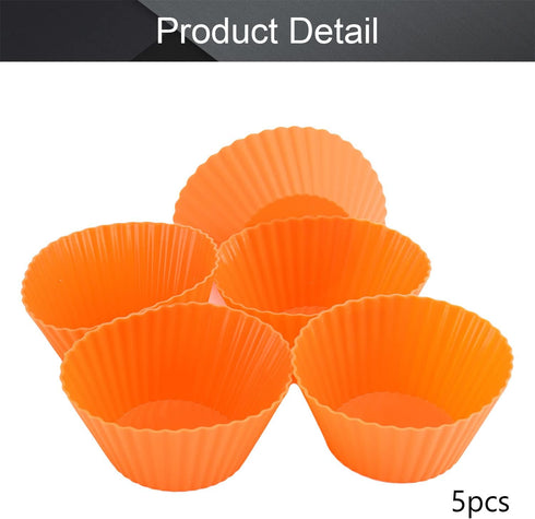 Utoolmart Silicone Baking Cups, Orange Reusable Silicone Baking Cups, Non-stick Cake Molds Set for Party Halloween Christmas Bakery Molds Supplies...