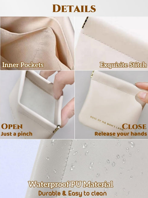 Cosmetic Bags for Women Small Makeup Bag for Purse Pu Leather Makeup Pouch Travel Makeup Bag with Zipper Make Up Bag for Travelling (Brown)...
