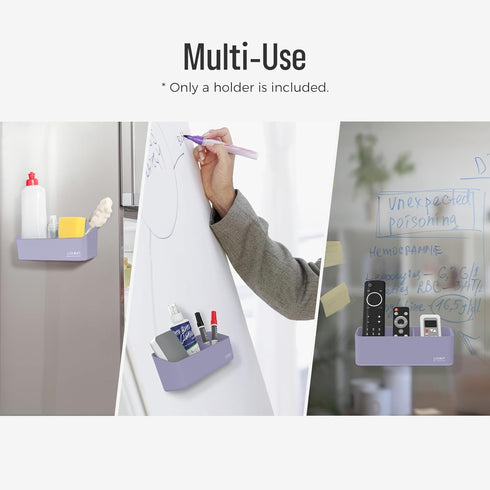 loukin Magnetic and Adhesive Marker Holder, Dry Erase Accessory Tray, Magnetic Storage Organizer for Whiteboard, Glass or Refrigerators (Purple)...