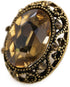 10 pcs Whole Oval Cut Champagne Rhinestone Vintage Copper Hollow Metal Shank Sewing Coat Buttons -25mm -1"...