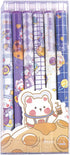 6 Pcs Gel Ink Pens Cartoon Retractable Pens Cute Animal Pen 0.5mm Ballpoint Pen Office School Supplies for Girls (Space)...