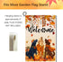 Welcome Fall Garden Flags for Outside 12x18 Double Sided Burlap, Seasonal Autumn Dogs Leaves Pumpkin September Thanksgiving Garden Flag Fall Outdo...
