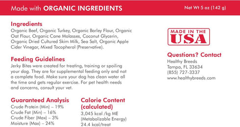 Healthy Breeds Chow Chow Jerky Bites Beef Recipe Dog Treats 5 oz...