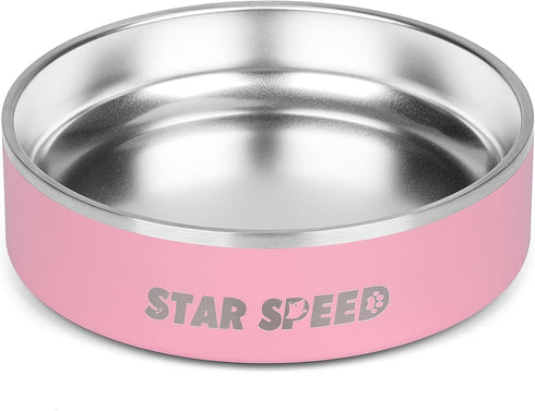 24oz Stainless Steel Dog Bowls with Rubber Bottom Non-Slip Double Wall Metal Outdoor Dog Food and Water Bowls Weighted Insulated Pet Feeding Bowl ...