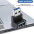 90 Degree USB 3.0 Male to Female Adapter, (4 Pack) Up and Down & Left and Right Angle USB A Extender Connector for PC, Laptop, Hard Drive, Keyboar...