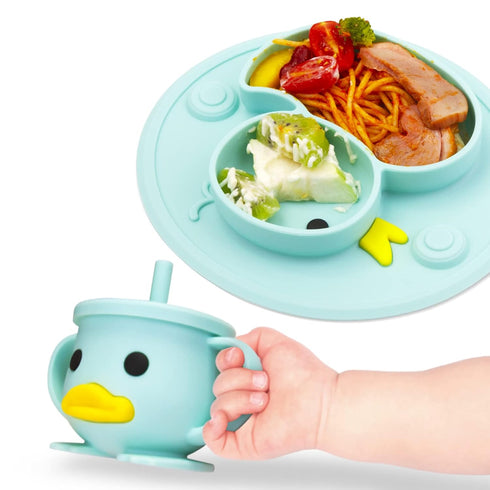Silicone Detachable Toddler Meal Tray - Portable Non-Slip Suction Cup for Kids Babies and Kids1...