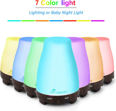 Diffuserlove Essential Oil Diffusers 200ML Remote Control Diffuser Mist Humidifiers BPA-Free Aromatherapy Diffuser (Black Base)...