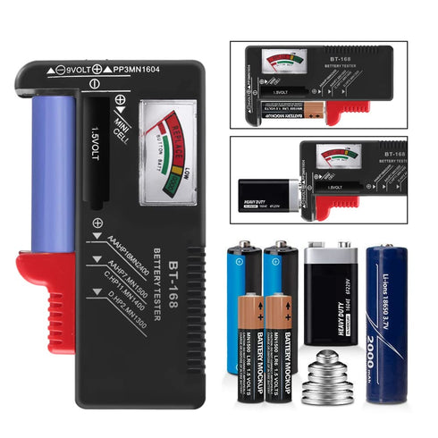 2Pcs Battery Tester Checker, Universal Battery Checker Model BT-168for AA AAA C D 9V 1.5V Button Cell Batteries Smal Electrical Equipment (Require...